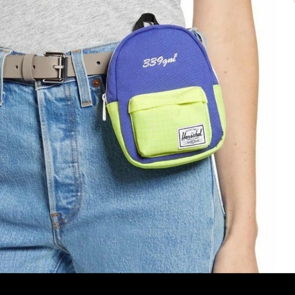 Herschel Supply Co. Heritage Mini Pouch in Royal Blue/ Sulphur NWT